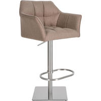 BARHOCKER Filz Taupe - Taupe/Edelstahlfarben, Textil/Metall (64/88/45cm) - CLP