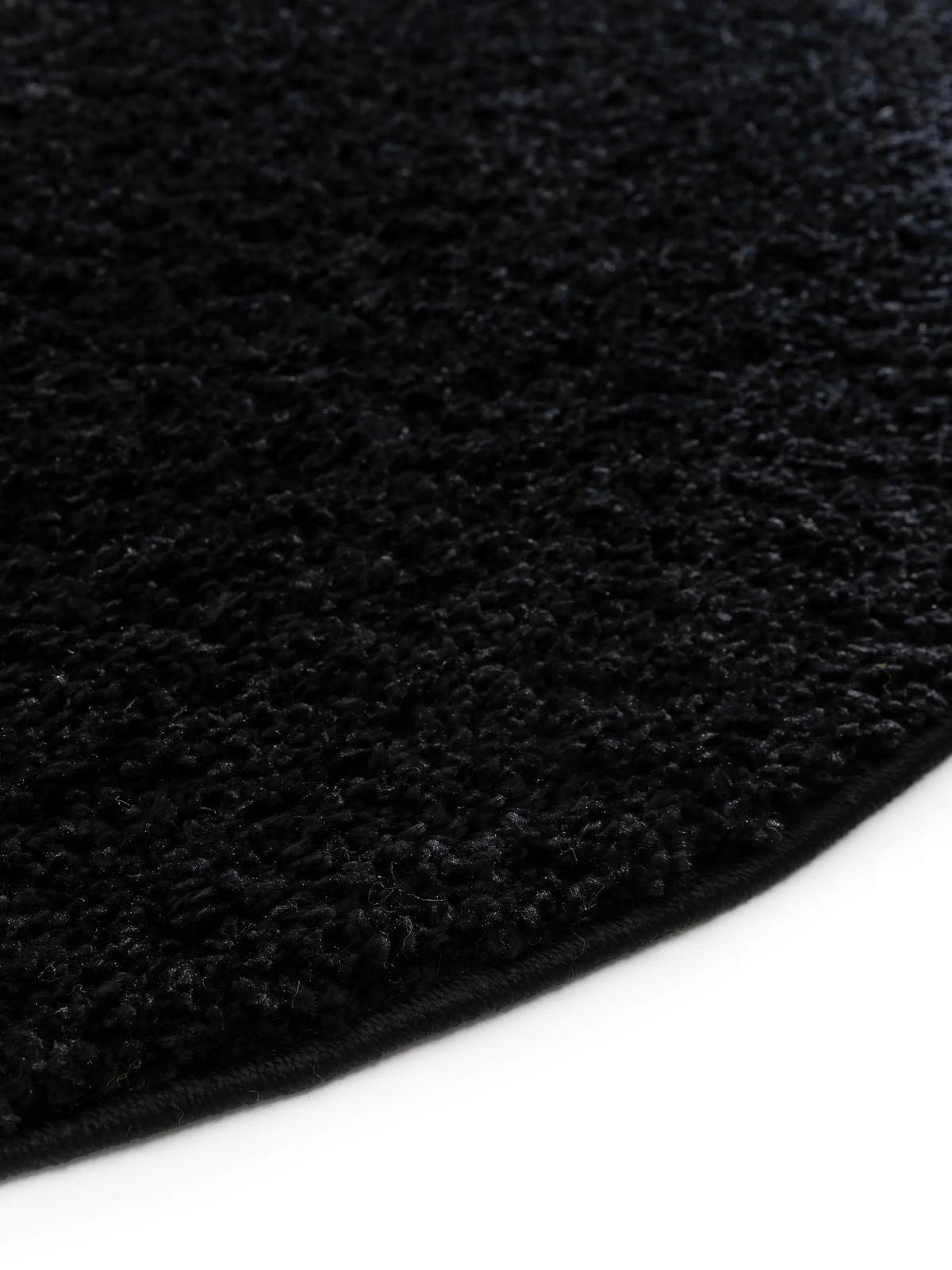 HOCHFLORTEPPICH Soho Schwarz ø 160 cm rund - Schwarz, Kunststoff (160/160cm) - benuta