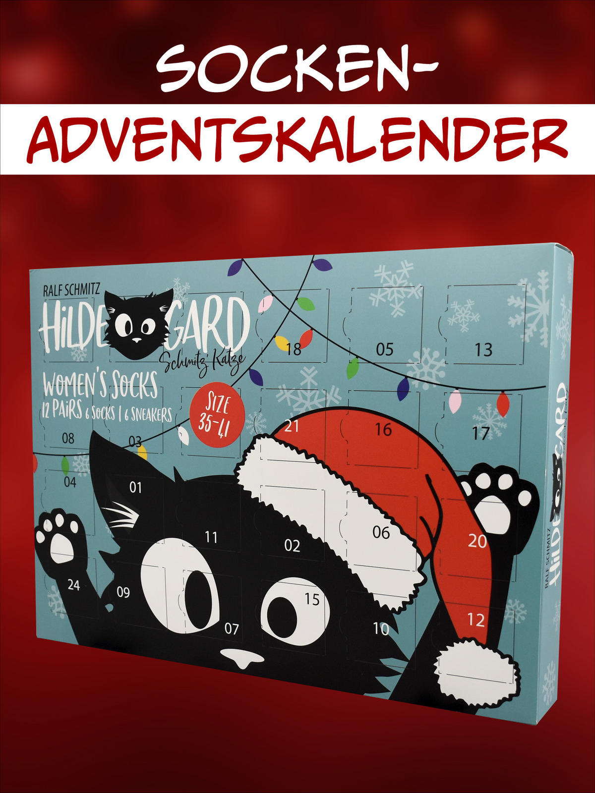 ADVENTSKALENDER Ralf Schmitz Hildegard mit 12 Paar Socken Größe 35-41 - Multicolor, Textil (37/5/26.5cm) - United Labels