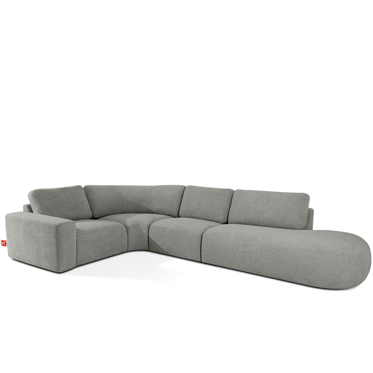 ECKSOFA RECHTS ZUCCO, Dunkelaschgrau - Dunkelgrau, Holz/Holzwerkstoff (224/373cm) - KONSIMO®