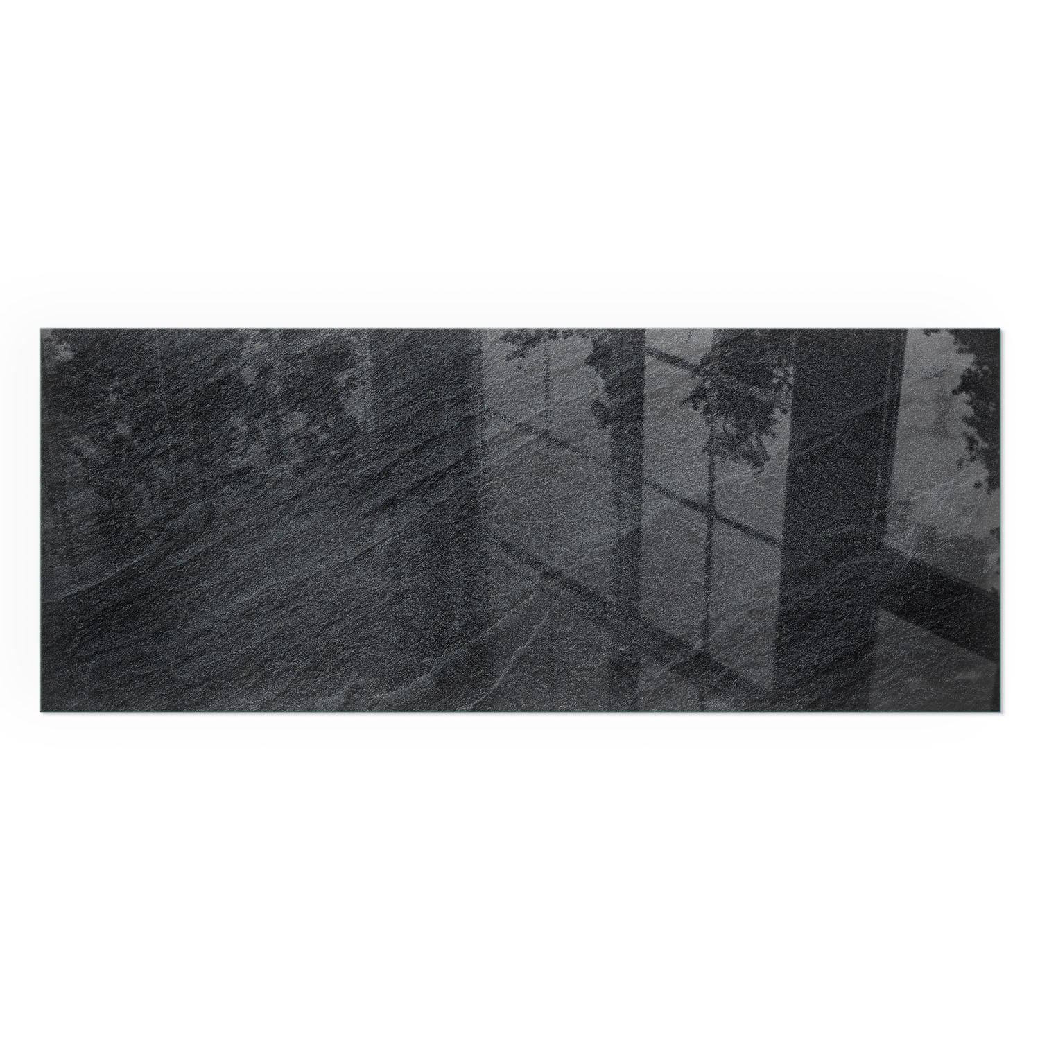 GLASPLATTE für Kamin 125x50 cm - Schwarz, Glas (125/50/0.4cm) - TULUP