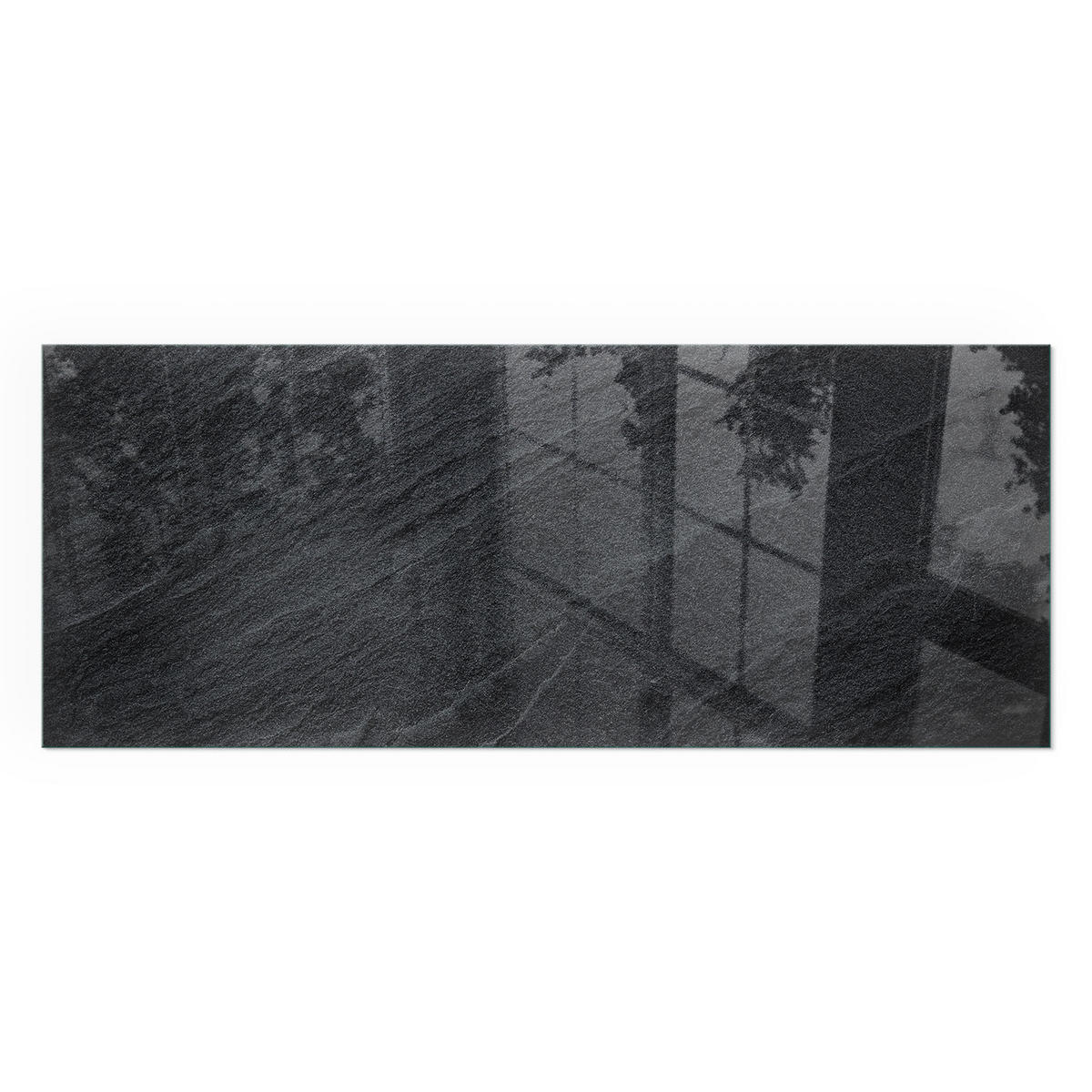 GLASPLATTE für Kamin 125x50 cm - Schwarz, Glas (125/50/0.4cm) - TULUP