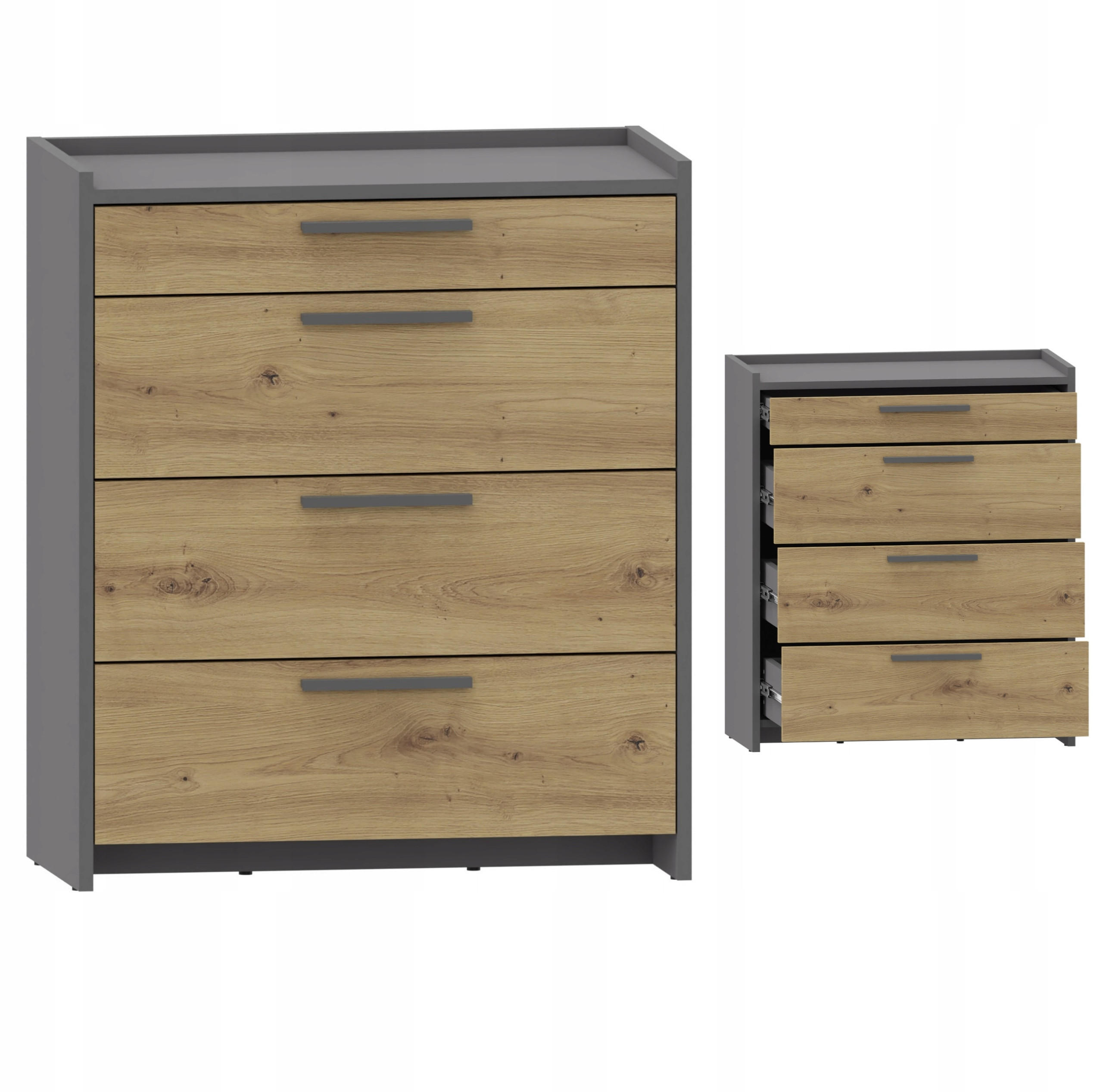 KOMMODE ALTIVO 3SW1SN Anthrazit Grau-Artisan Eiche 68,8/35,9/80,6 cm - Anthrazit/Eiche Artisan, Holzwerkstoff (68.8/80.6/35.9cm) - Matkam Möbel