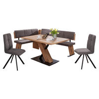 ECKBANKGRUPPE Danita Holzwerkstoff Appalachian Eiche Polster Braun - Eichefarben/Braun, Holzwerkstoff (205/1/155cm) - 58aufmkessel