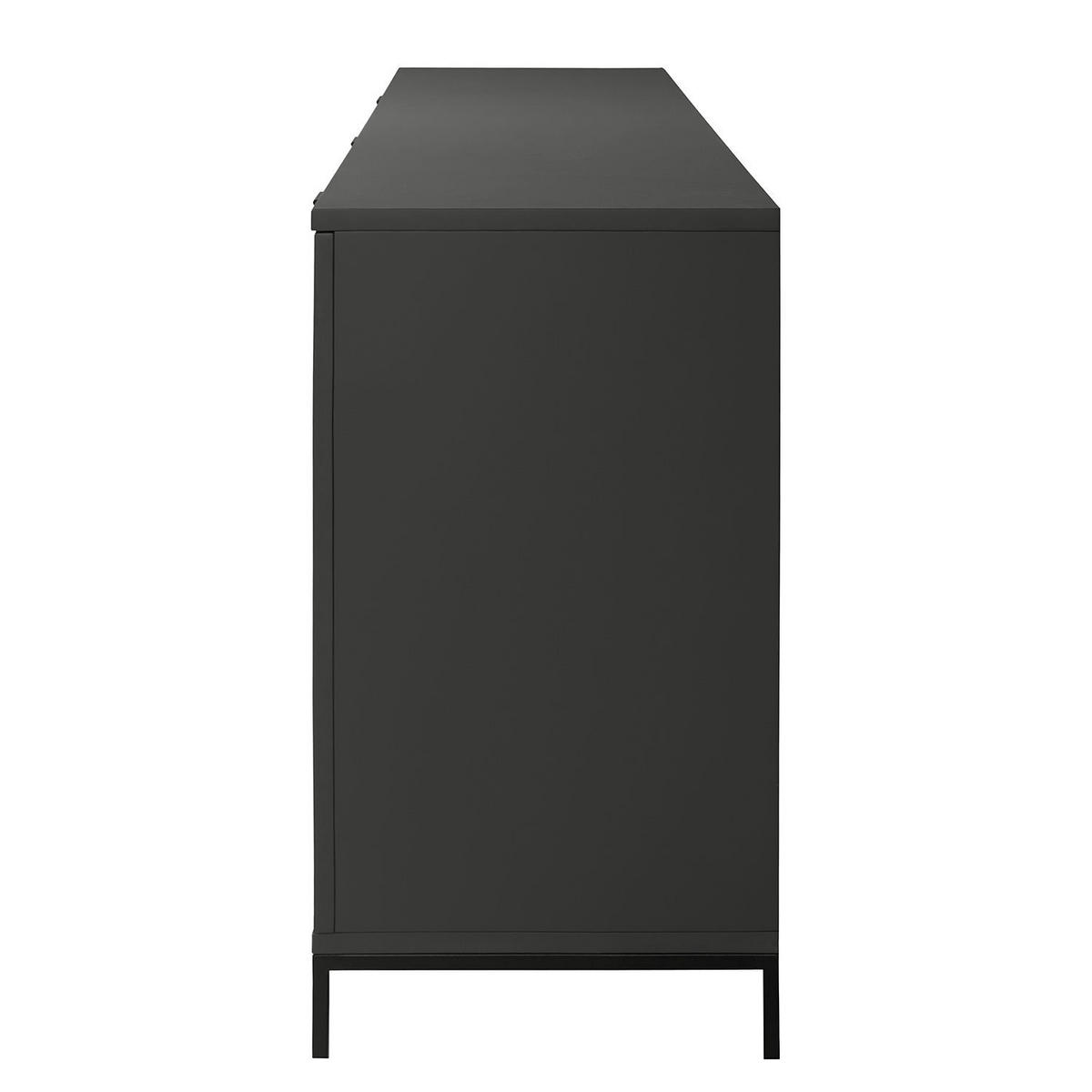 SIDEBOARD - Dunkelgrau, 180 cm - Dunkelgrau/Schwarz, Holzwerkstoff (180/74/40cm) - home24