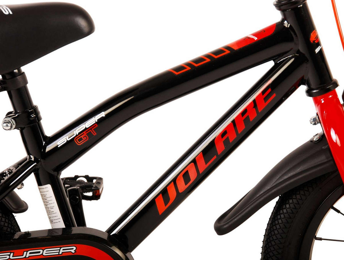 KINDERFAHRRAD Super GT - Jungen - 14 Zoll - Rücktritt + Handbremse - Rot - Rot/Schwarz, Metall (45cm) - TPFSports