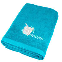 SAUNATUCH Lillby Aquamarin Blau 100x200 cm - Blau, Textil (100/200cm) - Lashuma