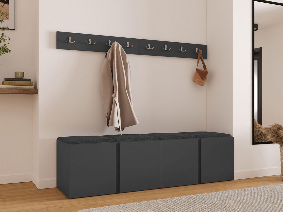 MOBILIER PENTRU HOL Orion VII - grafit/antracit, material plastic/compozit lemnos (168/42/46cm) - MIRJAN24
