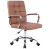 DREHSTUHL Lederlook hellbraun - Hellbraun, Textil/Metall (59/91/63cm) - CLP