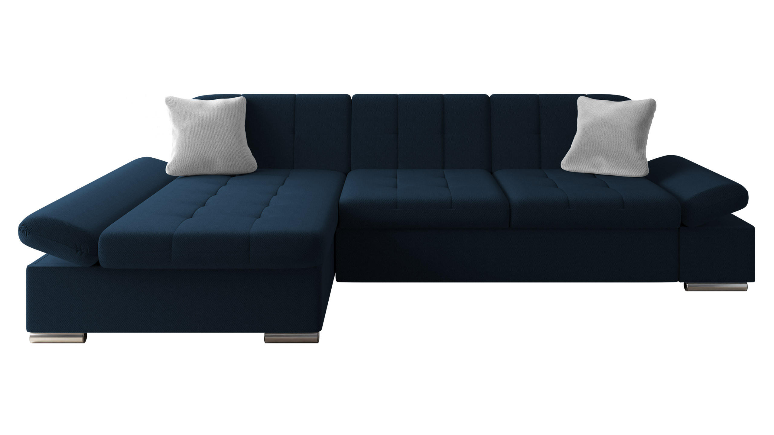 ECKSOFA Malwi, Seite: Links - Dunkelblau, Holz/Textil (278/161cm) - MIRJAN24