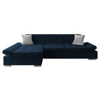 ECKSOFA Malwi, Seite: Links - Dunkelblau, Holz/Textil (278/161cm) - MIRJAN24