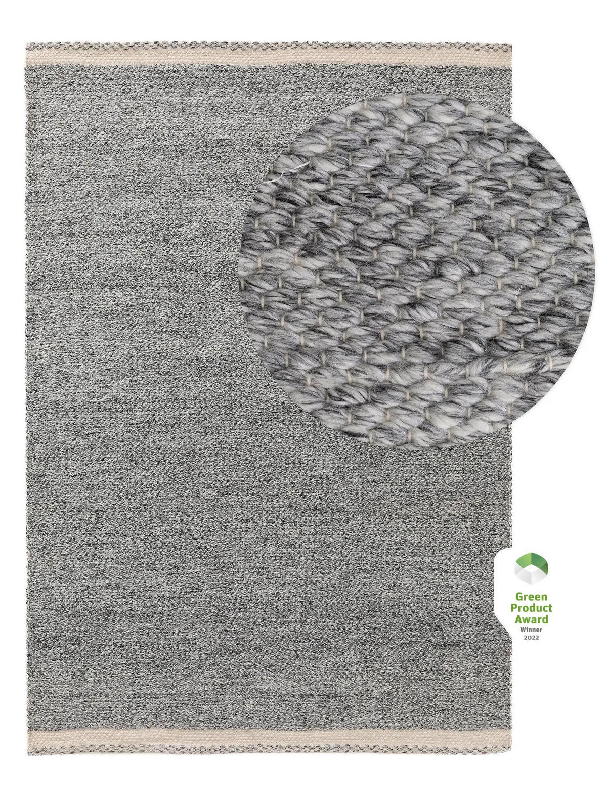 TEPPICH aus recyceltem Material Kiah Grau 160x230 cm - Grau, Textil (160/230cm) - benuta Pure
