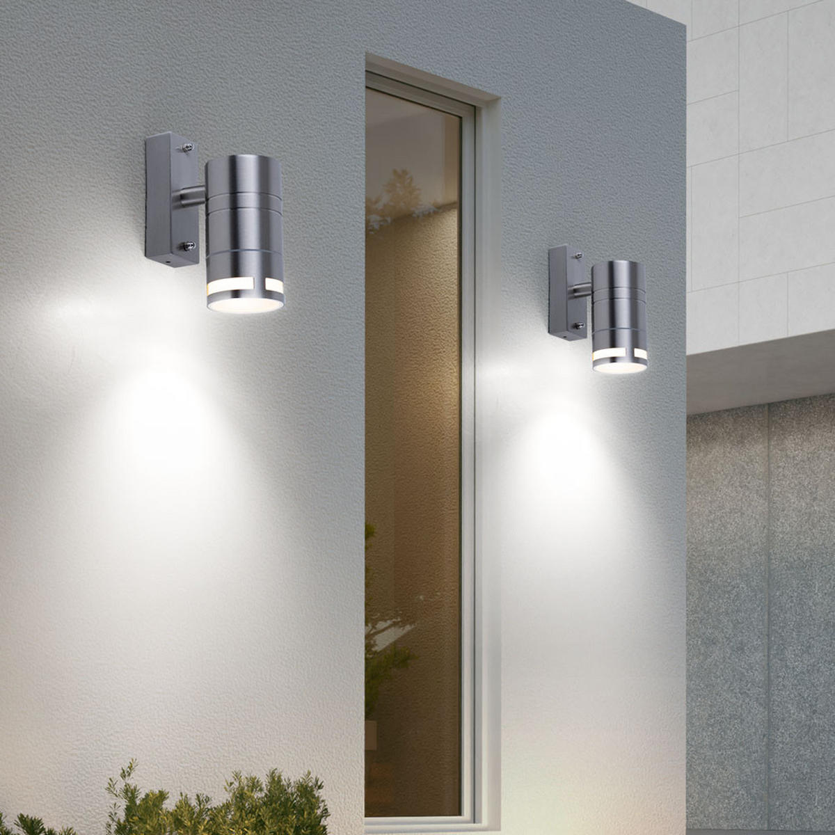 WANDLAMPE Glas Silber 2er Set - Silberfarben, Glas (6/12.5/11cm)