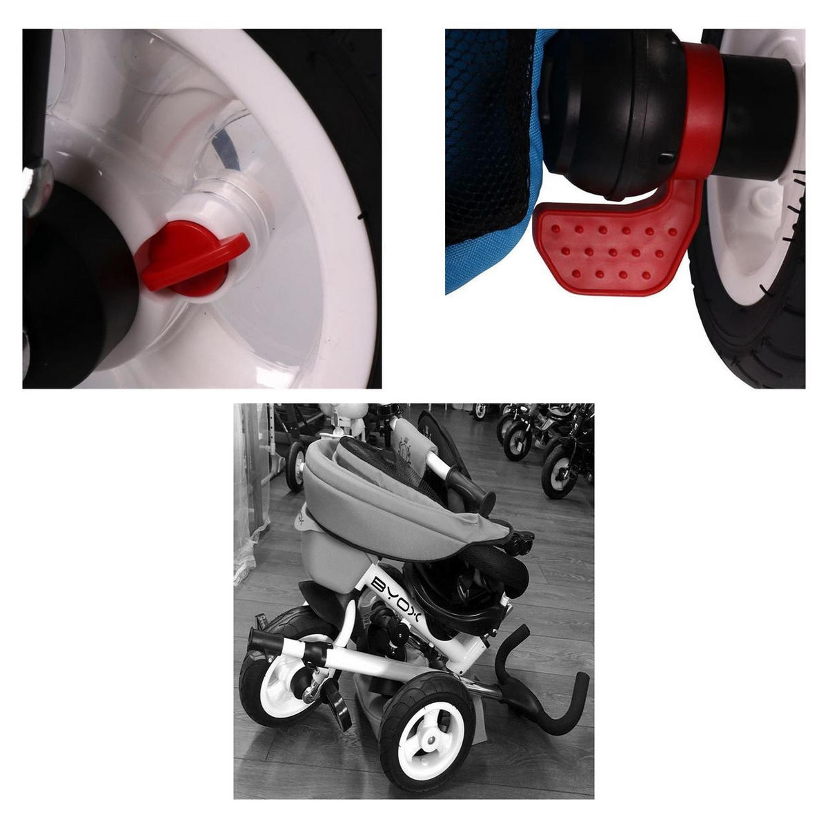 DREIRAD Flexy Lux 3 in 1 beige Tricycle klappbar, Gummireifen, drehbarer Sitz - Beige, Metall (75/52/110cm)