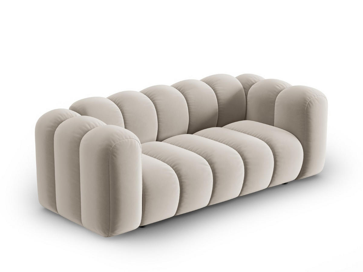 SOFA Lupine aus Samt beige 2 Sitzplätze - Beige, Textil (200/70/95cm) - Micadoni