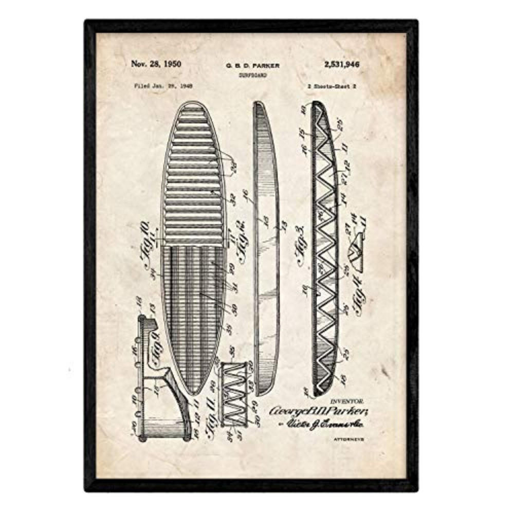 POSTER Surf Patent A3 Rahmenlos - Klar, Papier (29.7/5/42cm) - Nacnic