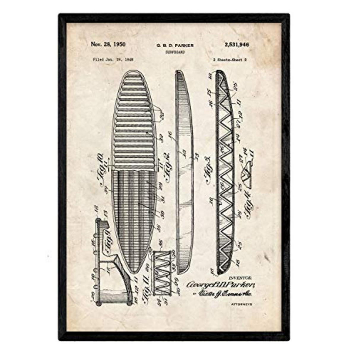 POSTER Surf Patent A3 Rahmenlos - Klar, Papier (29.7/5/42cm) - Nacnic