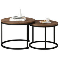 COUCHTISCH in Walnussfarben und Schwarz mit Tischplatte in Marmoroptik für Wohnzimmer, B71/T71/H50 cm - Walnussfarben/Schwarz, Holzwerkstoff/Metall (70.5/70.5/50cm) - STILVORA