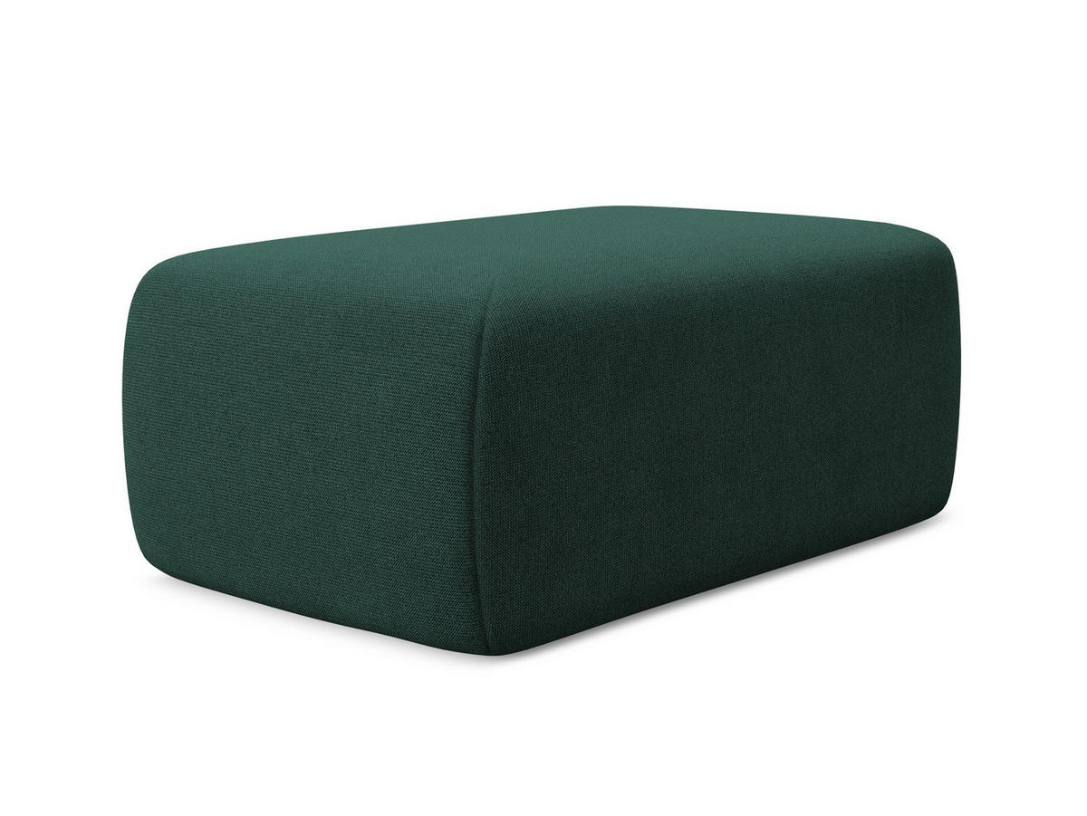 POUF Strukturstoff Stoff Grün - Dunkelgrün/Schwarz, Kunststoff/Textil (102/40/62cm) - Makamii