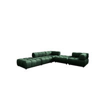 ECKSOFA Corner Modular, Veloursstoff Bluvel, Grün, Links, Bolla - Grün, Holz (288/288cm) - Kaiser Möbel