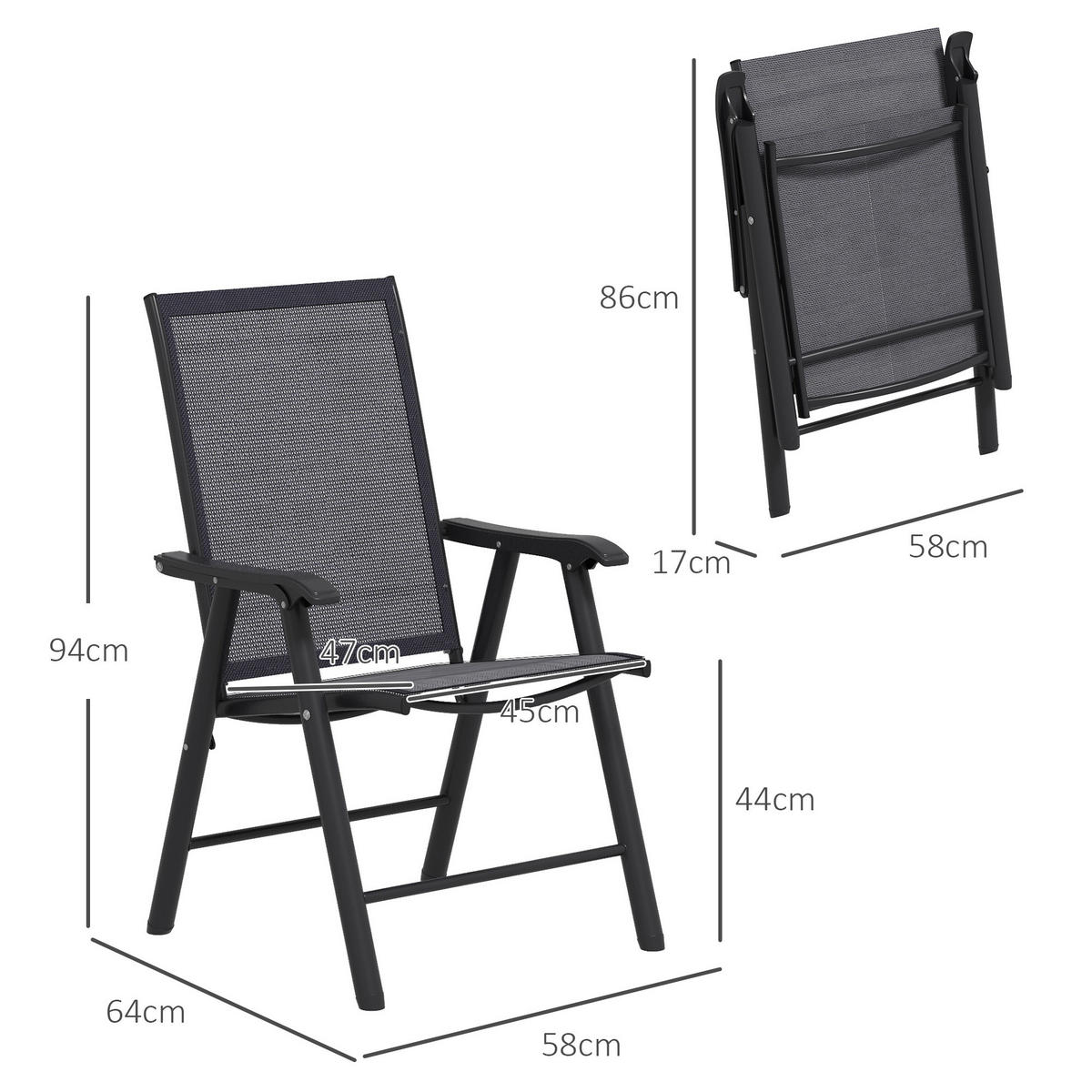 KLAPPSESSEL Grau 2 Stück - Grau, Metall (58/94/64cm) - GiPP