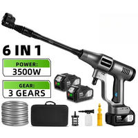 ELEKTRO-HOCHDRUCKREINIGER 200Bar Bürstenlosen, 3 Gang Cordless, für Auto Reinigung Garten Bewässerung, Mit 2 Batterien - Grau, Kunststoff (60/23cm) - Coonoor