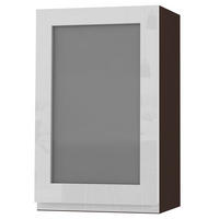 HÄNGESCHRANK Florence W2S/45 Lava / RAL 9003 signalweiß HG 45 / 32,5 / 72cm - Türanschlag links - Dunkelgrau/Weiß Hochglanz, Holz/Holzwerkstoff (45/72/32.5cm) - Feldmann-Wohnen