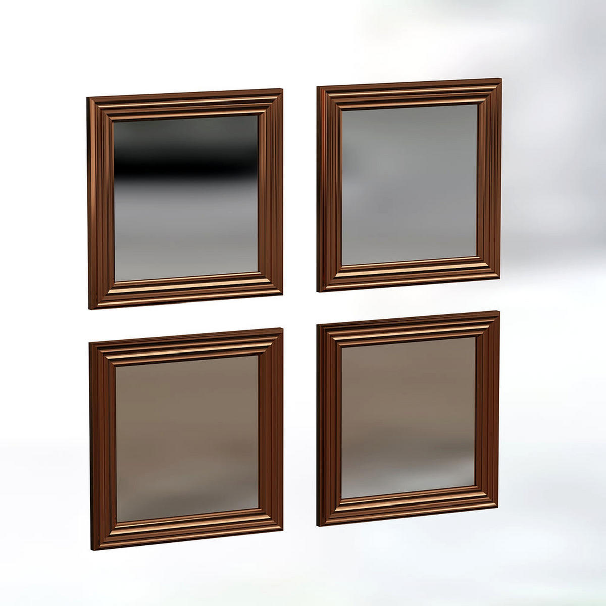 SPIEGEL Loza 4er 40x40cm Bronze - Bronzefarben, Kunststoff (40/40/2.4cm) - moebel17