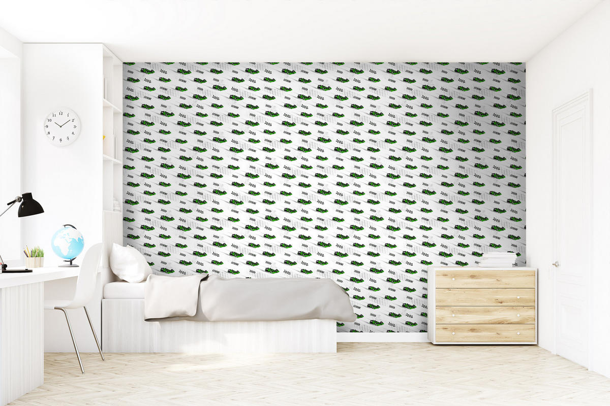 TAPETE Rennwagen 50 x 900 cm - Grün, Papier (50/0.1cm) - Sanders & Sanders