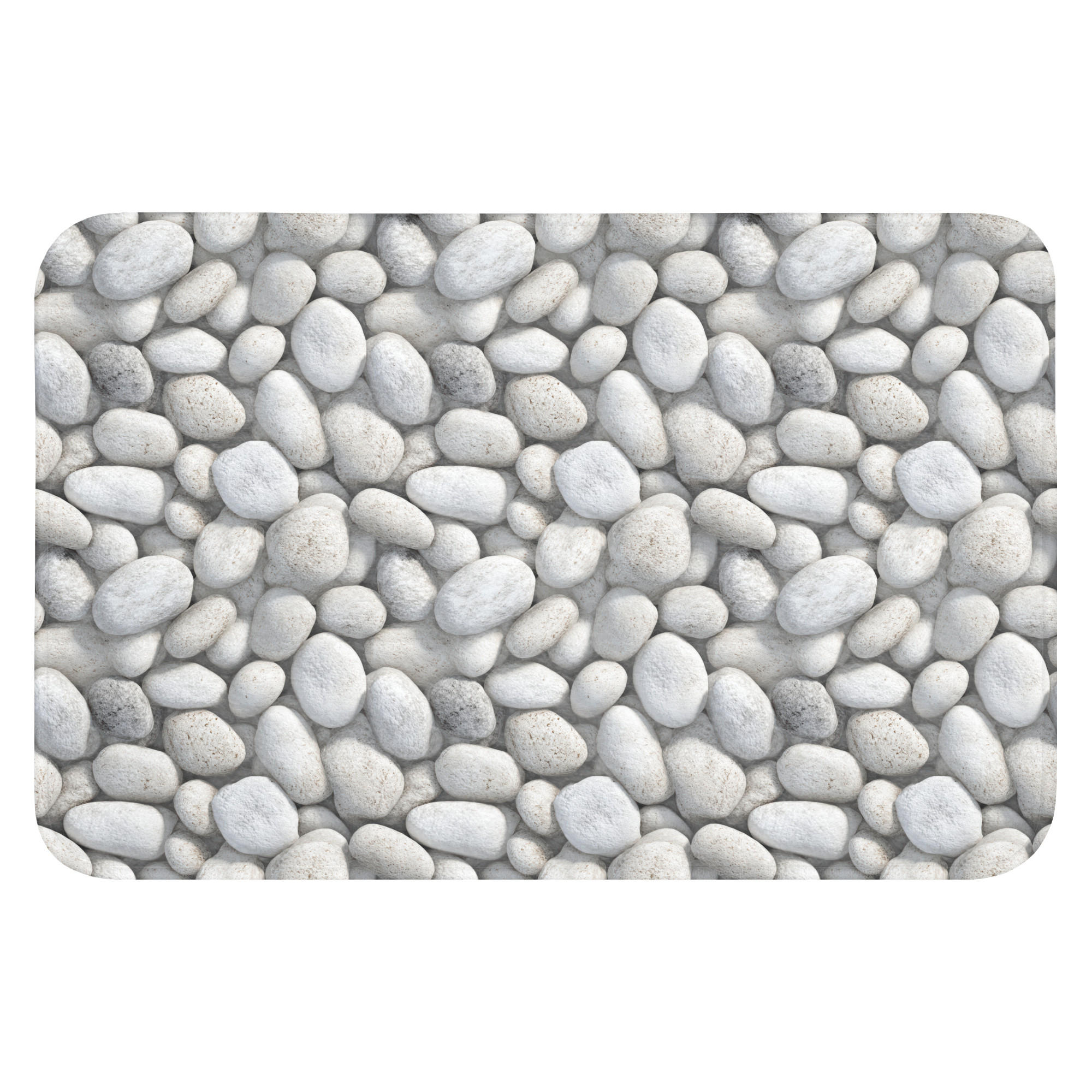 TEPIH ZA KUPAONICU Oblutci 60x40 cm - svijetlo siva, tekstil/plastika (60/40cm) - OnlyWow