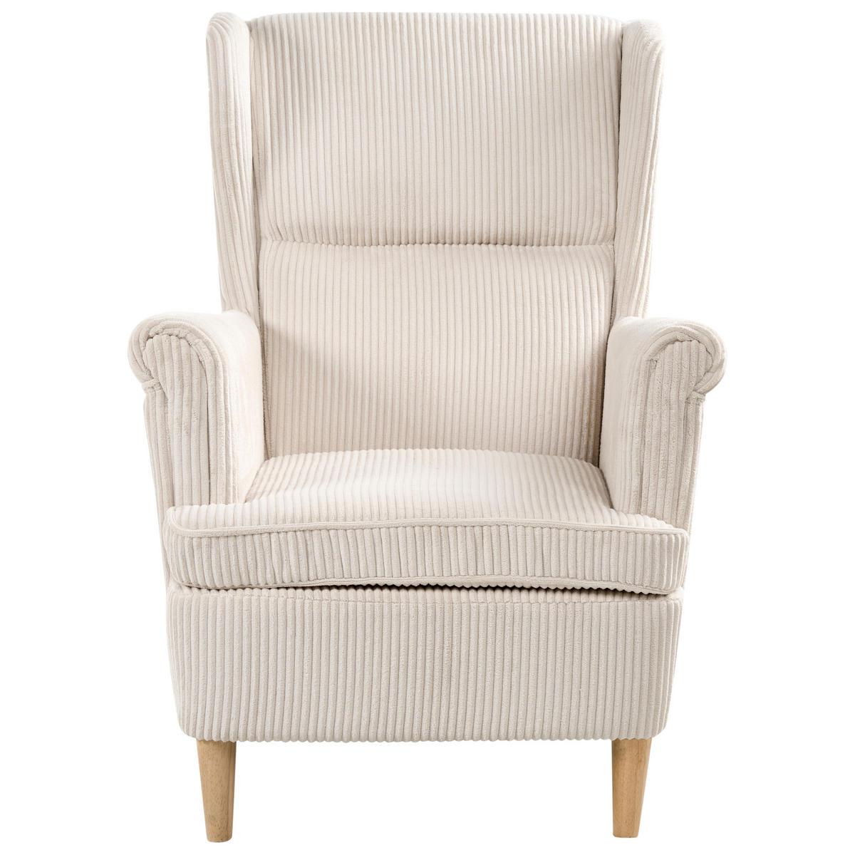 OHRENSESSEL Hellbeige Abson - Beige/Braun, Textil (64/100/65cm) - Beliani