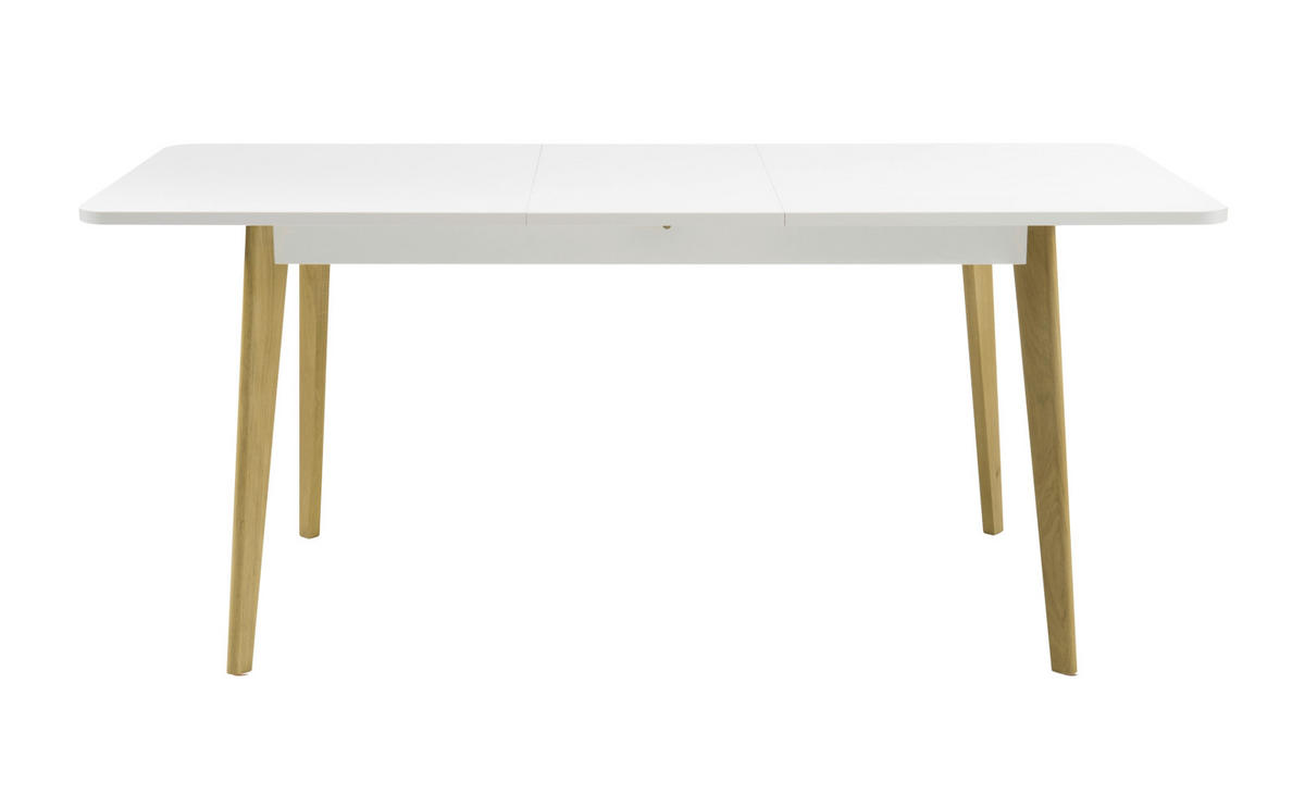 ESSTISCH weiß matt, Eiche, skandinavisch, Küchentisch ausziehbar 140 - 180 cm, - Eichefarben/Weiß, Holzwerkstoff (140/80/75cm) - Furn.Design