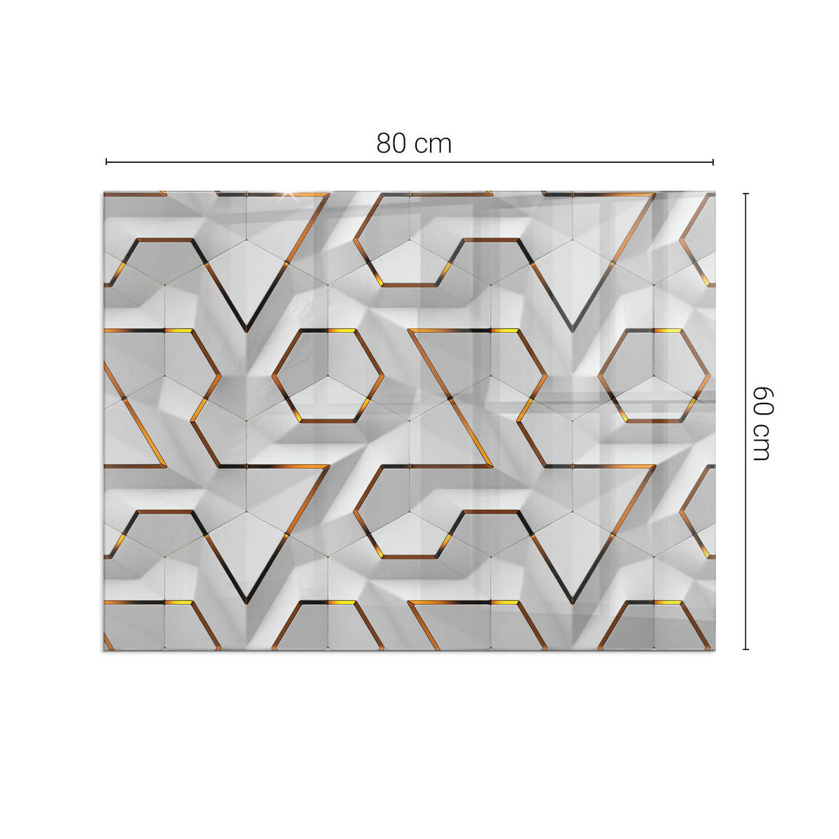 GLASPLATTE für Kamin 80x60 cm Weiß - Weiß, Glas (80/60/0.4cm) - ArtPrintCave