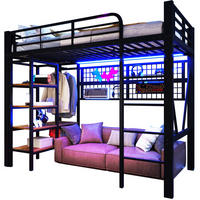HOCHBETT 90/200 cm Schwarz aus Metall mit LED-Lichtleiste - Schwarz, Metall (90/200cm) - OKMYHOME