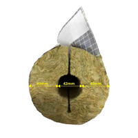 ISOLIERUNG Steinwolle alukaschiert, Ø 42x40mm, selbstklebend, 1m - Alufarben, Stein (1/100/100cm) - BONI-SHOP