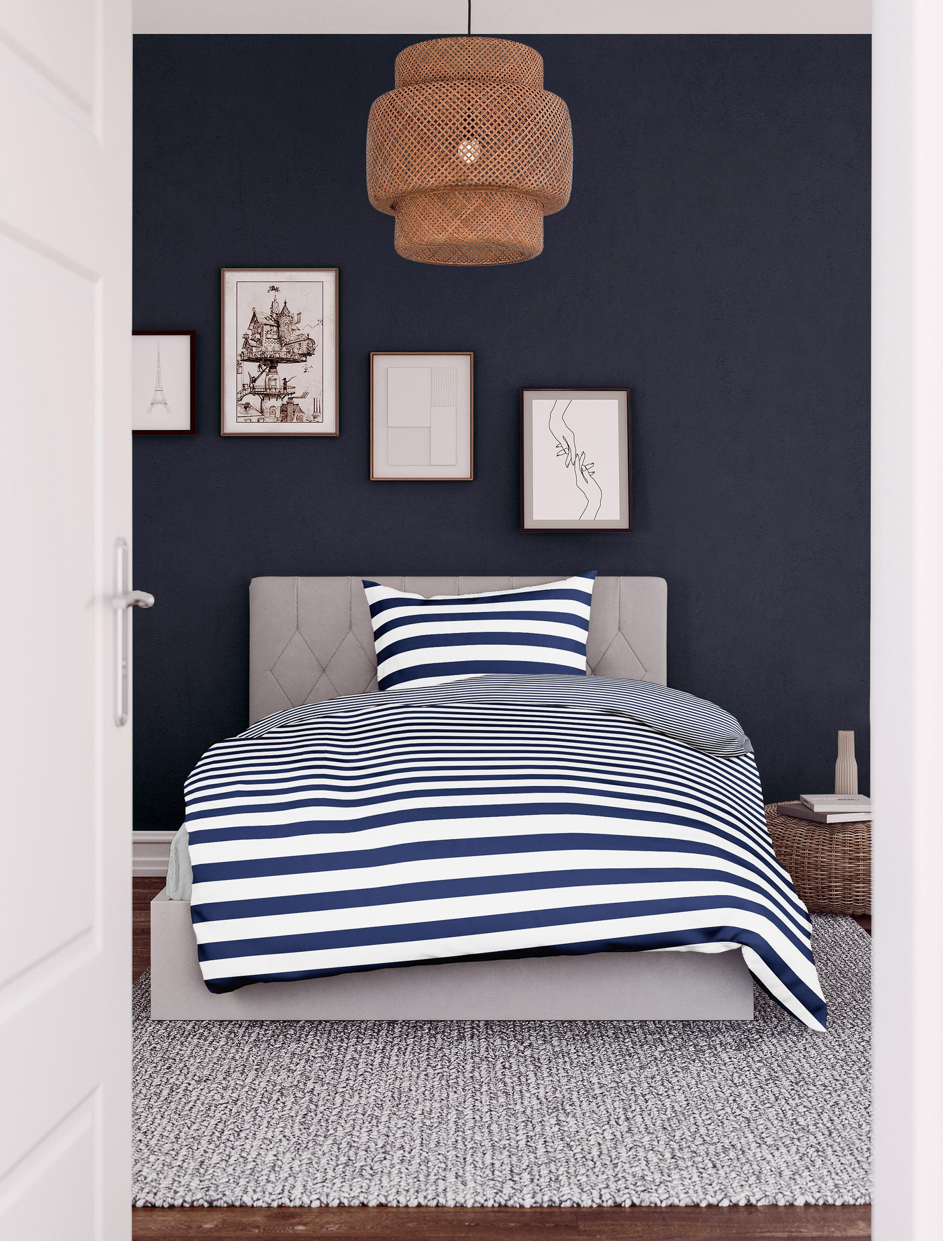 BETTWÄSCHE Mako-Satin 3121 - Blau, Textil (155/220cm) - Bierbaum