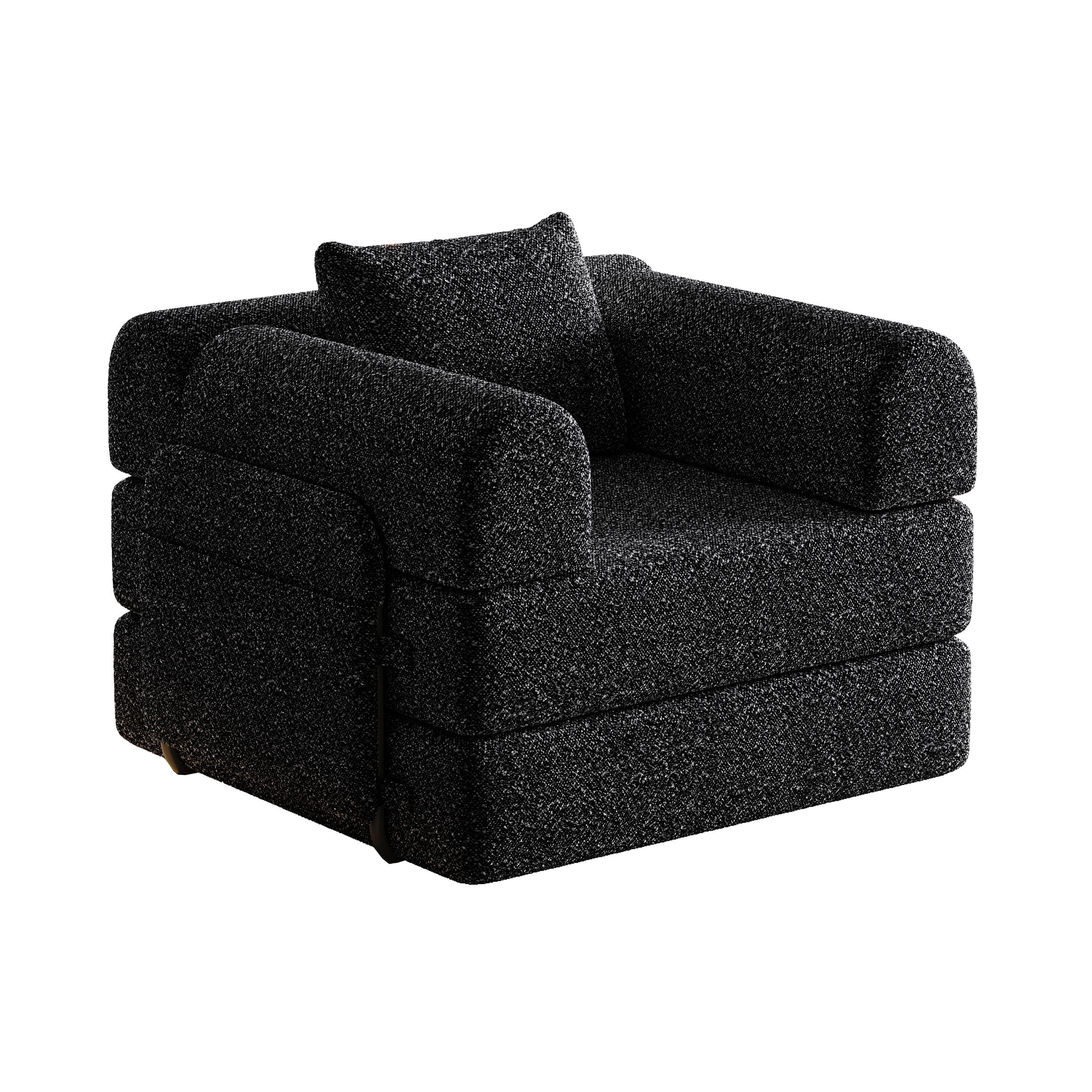 SCHLAFSOFA Chenille Schwarz mit Ablagefach und Schlaffunktion - Schwarz, Textil/Metall (94/69.8/91.4cm) - WISHDOR