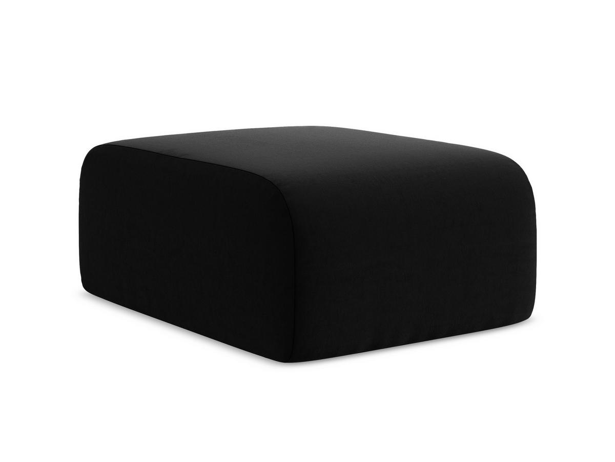 POUF Samt Stoff Schwarz - Schwarz, Holzwerkstoff/Kunststoff (72/42/94cm) - Makamii