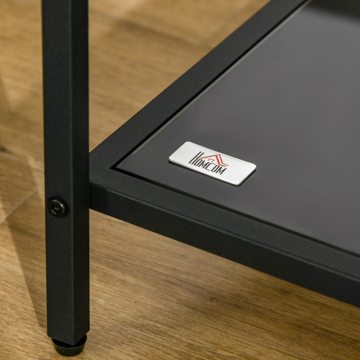 BEISTELLTISCH 40/40/50 cm Schwarz mit 2 Ebenen aus Sicherheitsglas - Schwarz, Glas (40/40/50cm) - OKWISH