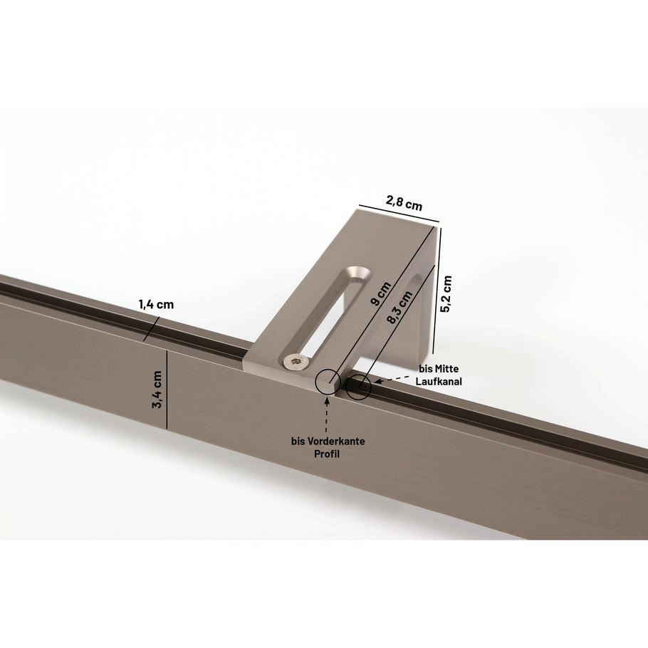 GARDINENSCHIENE 1-lauf Loft 60cm - Silberfarben, Metall (60cm) - Deco-Raum