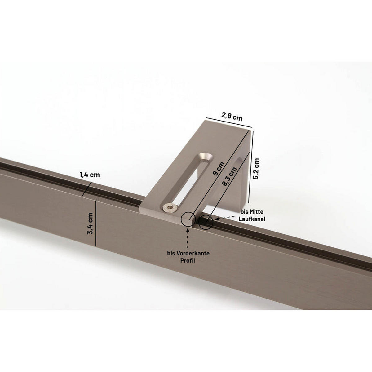 GARDINENSCHIENE 1-lauf Loft 60cm - Silberfarben, Metall (60cm) - Deco-Raum