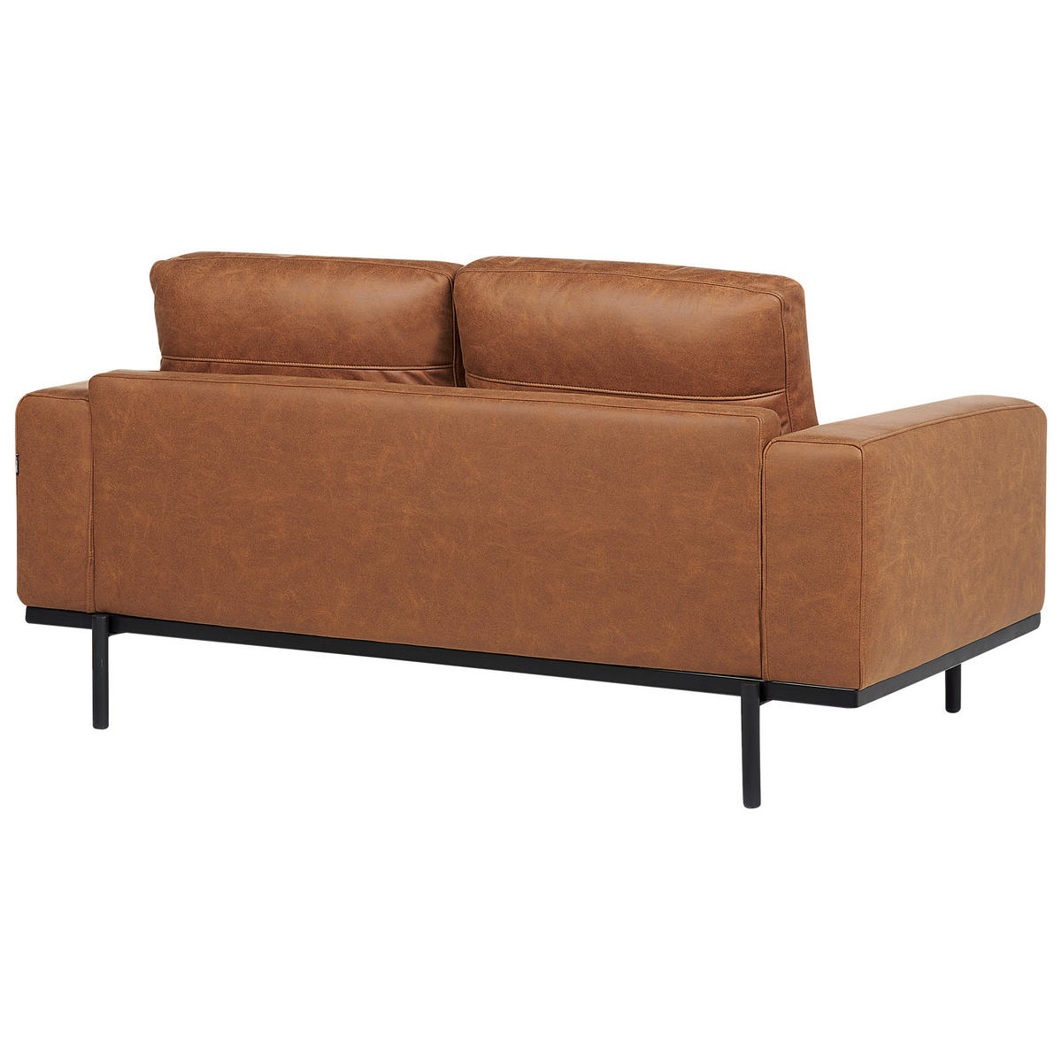 2-SITZER-SOFA Stoff braun Lederoptik Sovik - Braun, Textil (156/72/87cm) - Beliani