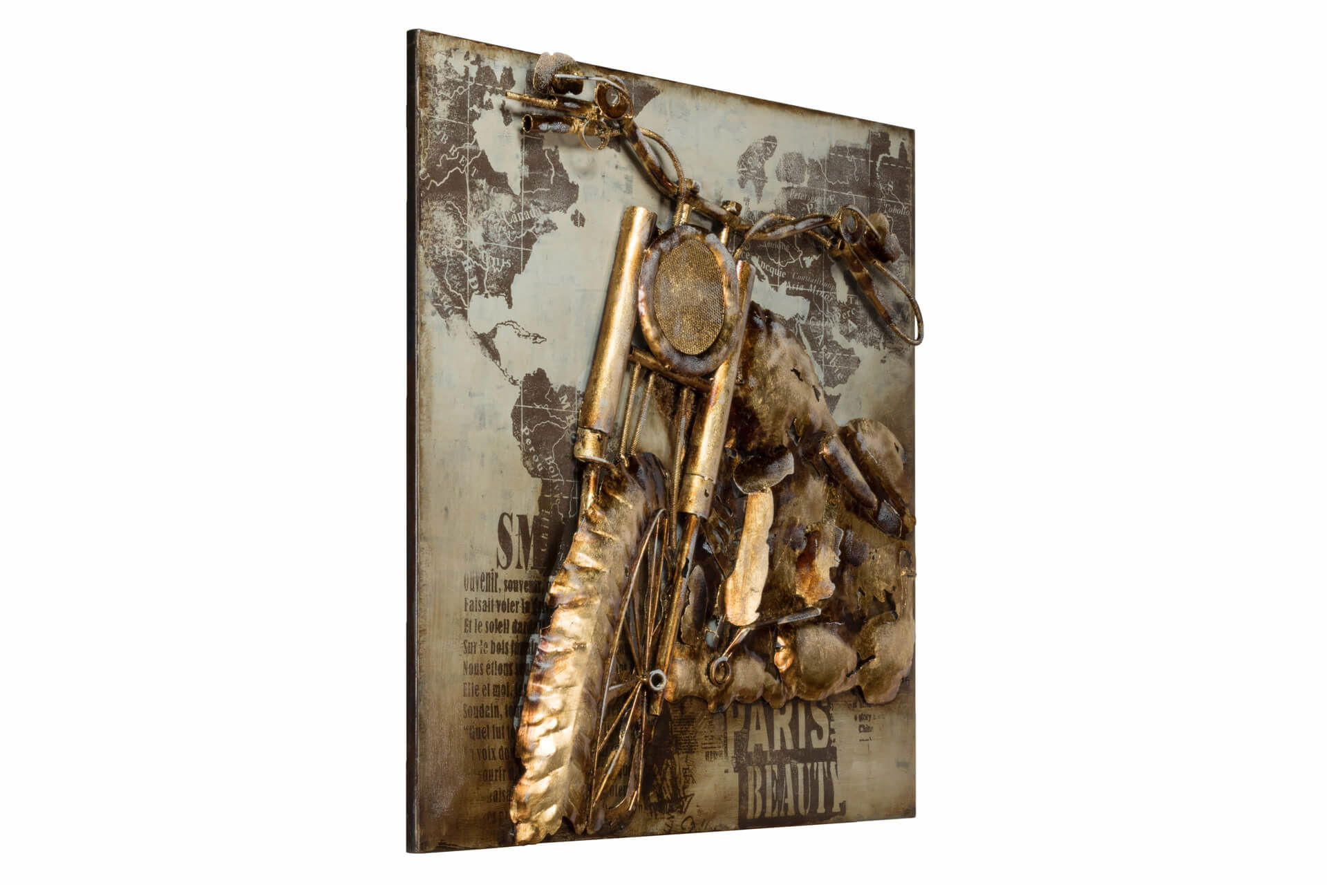 METALLBILD Gold 80/80 cm - Goldfarben/Braun, Metall (5.2/80cm) - KUNSTLOFT