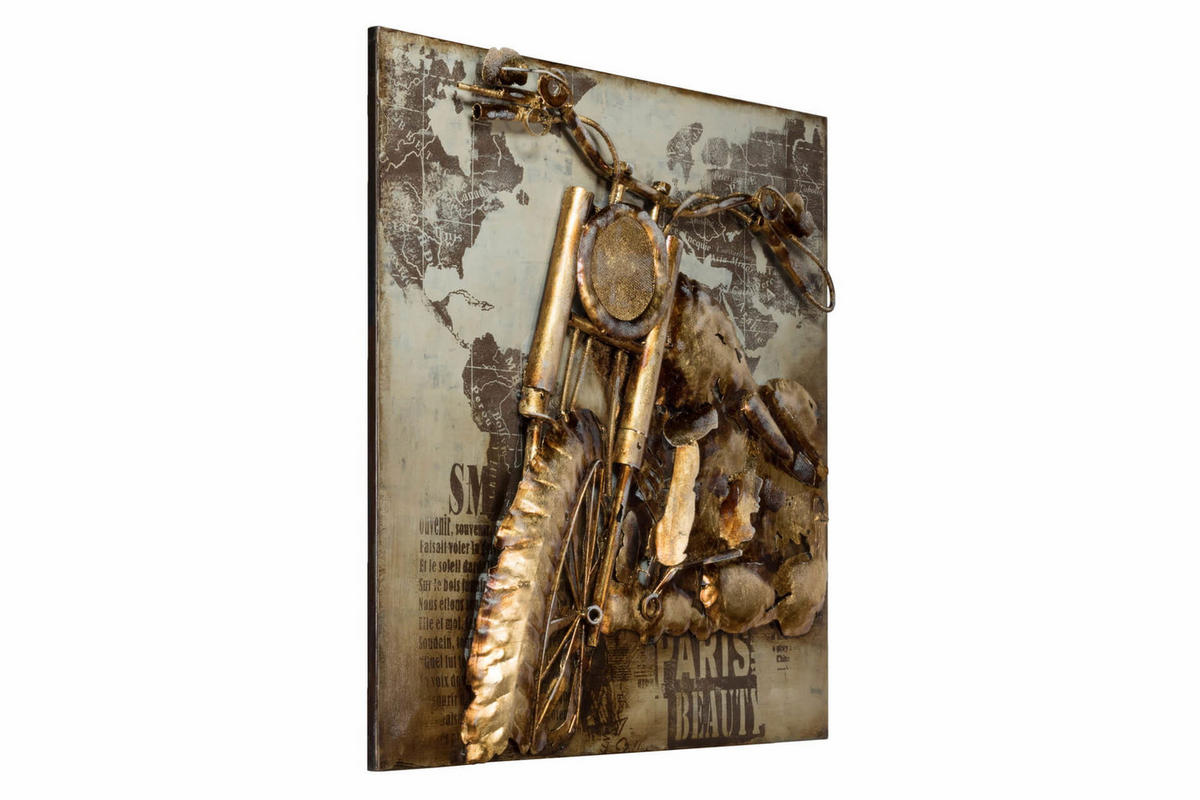 METALLBILD Gold 80/80 cm - Goldfarben/Braun, Metall (5.2/80cm) - KUNSTLOFT