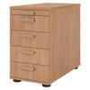 STANDCONTAINER - mit 4 Schubladen 80/42,8/72 cm in Nussbaumfarben Streifengriff (Kunststoff) - Nussbaumfarben, Holzwerkstoff (42.8/72/80cm) - bümö