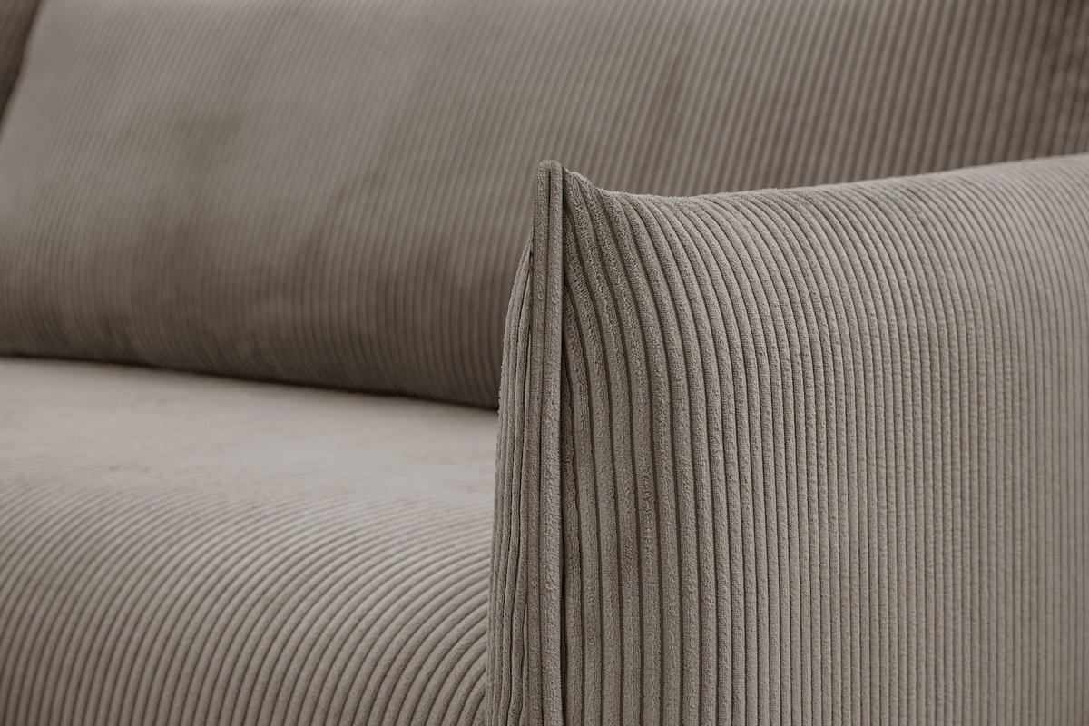 ECKSOFA TAUER 5-Sitzer, taupe - Taupe/Schwarz, Holzwerkstoff/Kunststoff (174/292cm) - Courtois Laville