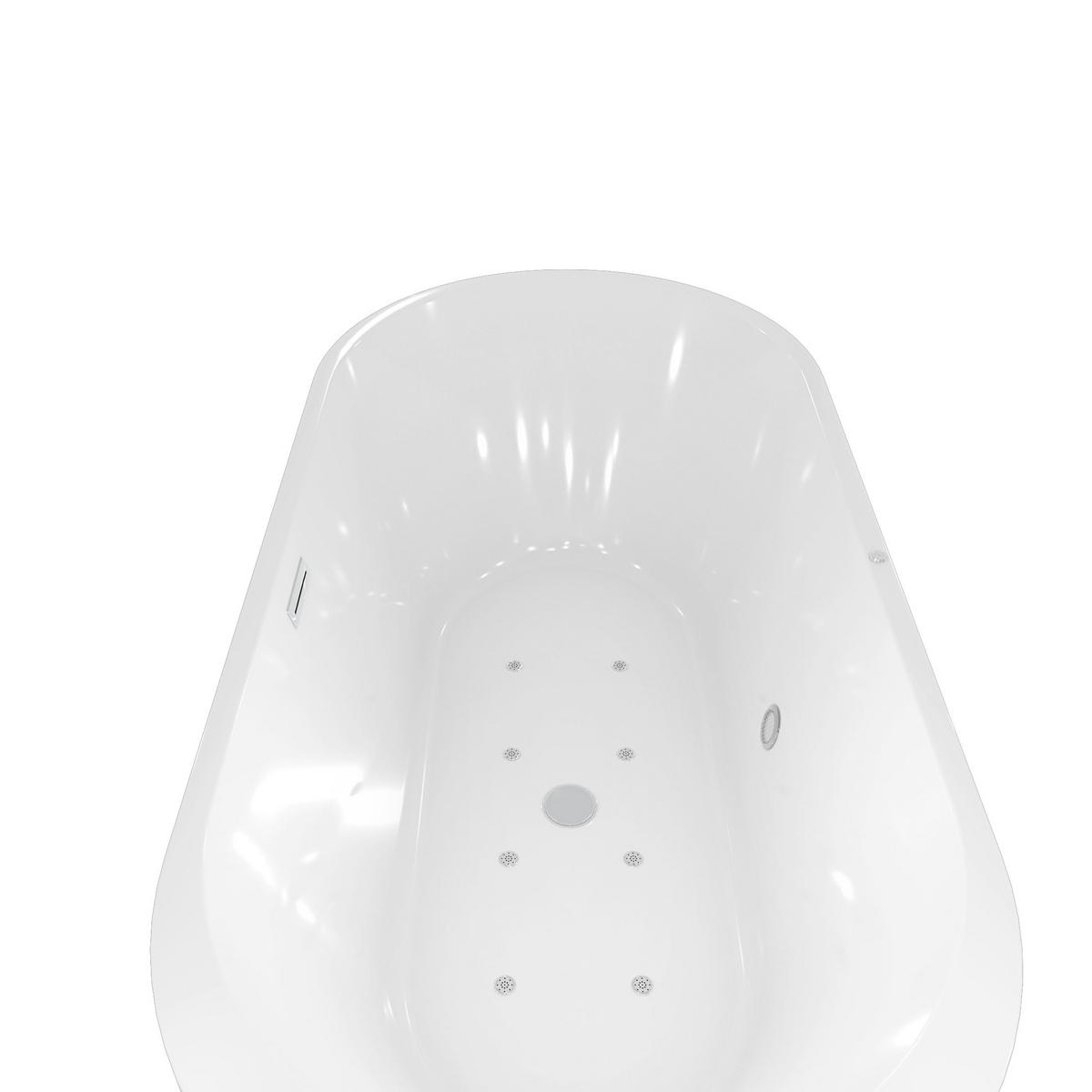 WHIRLPOOL freistehende Badewanne F16 170x80 Luftmassage - Weiß, Glas/Kunststoff (80/58/170cm) - AcquaVapore by Sandra Jentho