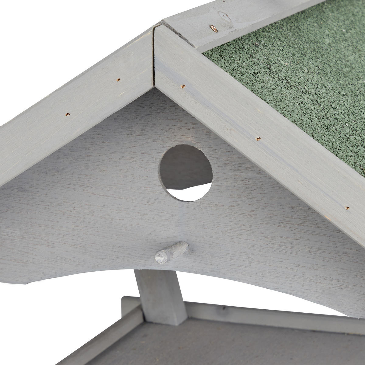 VOGELFUTTERHAUS - Grau, Holz/Metall (42.5/35/40.5cm) - Relaxdays