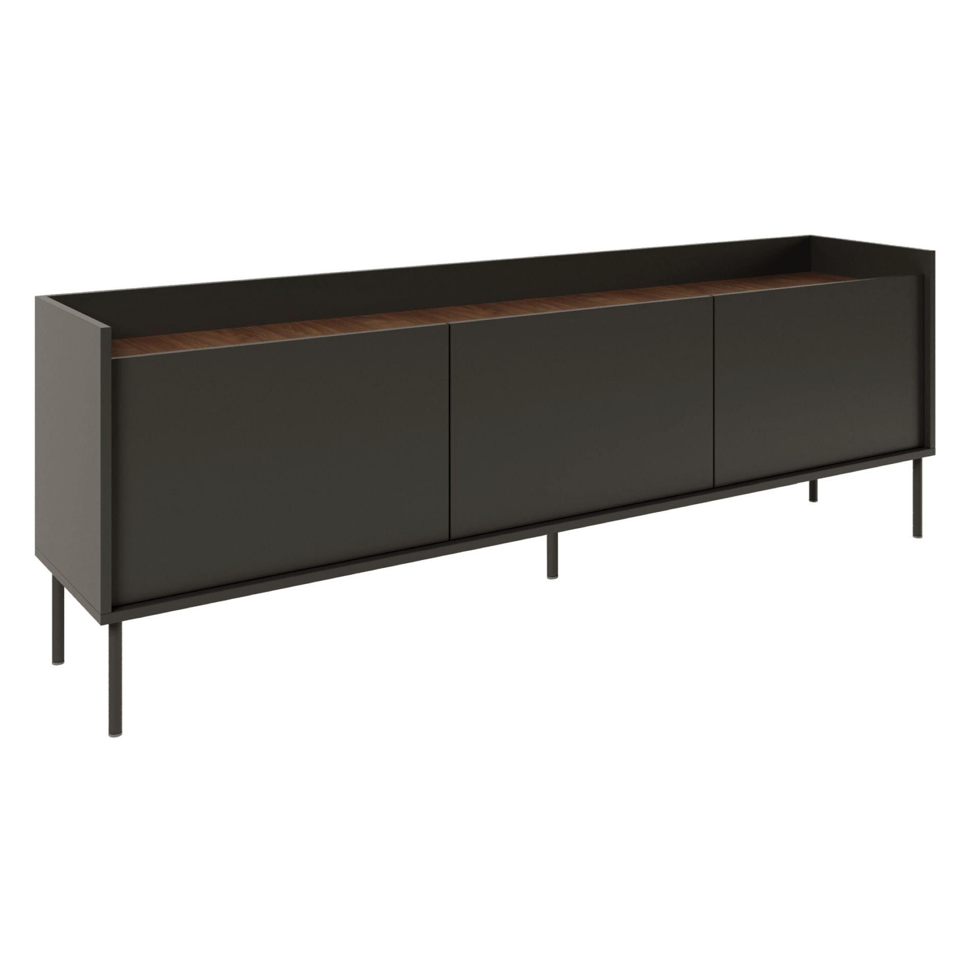 Selsey TV stolek Tovi Černý / Dekor ořech 175/58/36 cm