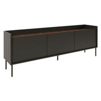 TV stolek Tovi Černý / Dekor ořech 175/58/36 cm - černá, kov/kompozitní dřevo (175/58.5/36.4cm) - Selsey